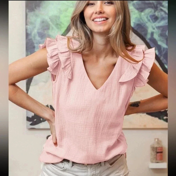 BiBi V-Neck Blouse in Plush - Size Medium - Picture 1 of 8